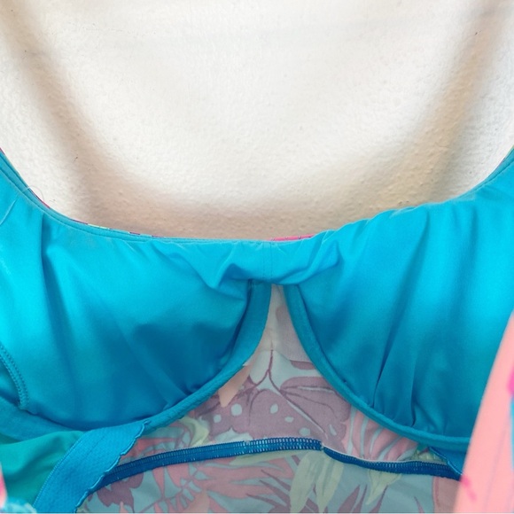 Land's End Tropical Tankini Square Neck Top - Picture 4 of 6